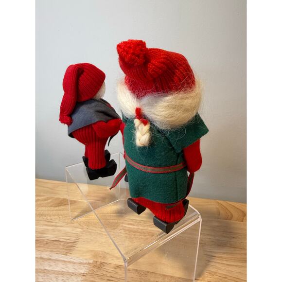 3 Ljungstroms Of Sweden Tomte Wooden Figure Santa & Mrs Clause Working Out JL - Picture 7 of 12